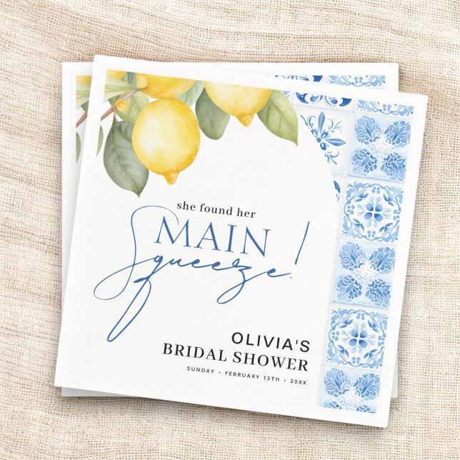 Main Squeeze Italian Lemon Bridal Shower Napkins (Creator Uploaded)