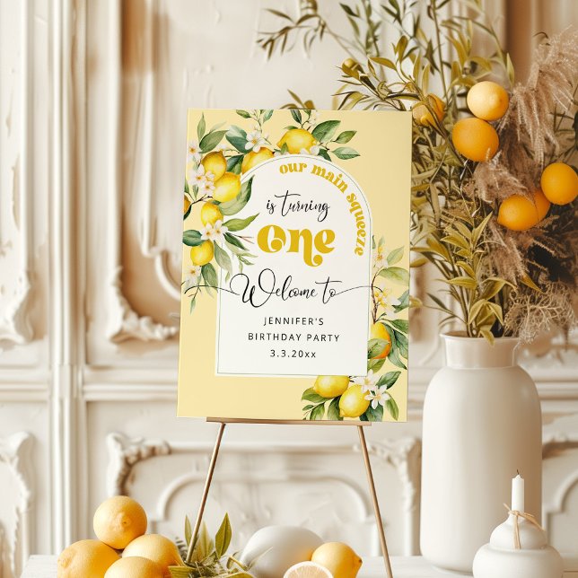 Main squeeze lemon 1st birthday party welcome foam board (Creator Uploaded)