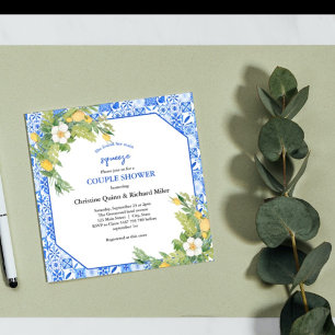Main Squeeze Lemon and Moroccan Tile couple Shower Invitation