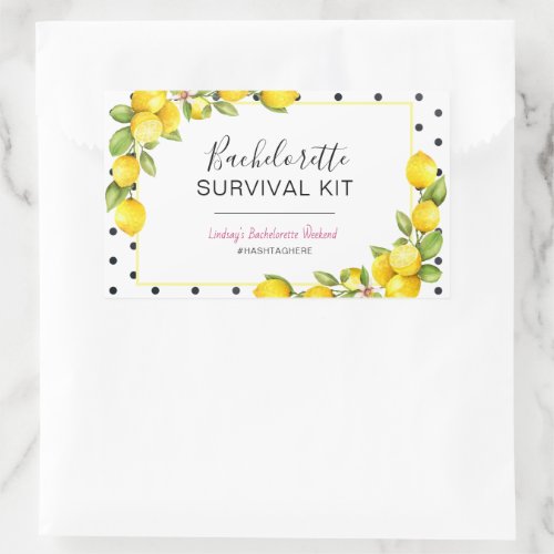 Main Squeeze Lemon Bachelorette Survival Kit Rectangular Sticker