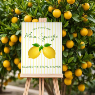 Main Squeeze Lemon Bridal Shower Acrylic Sign