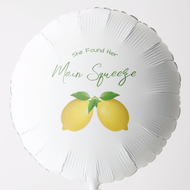 Main Squeeze Lemon Bridal Shower Balloon (Front)