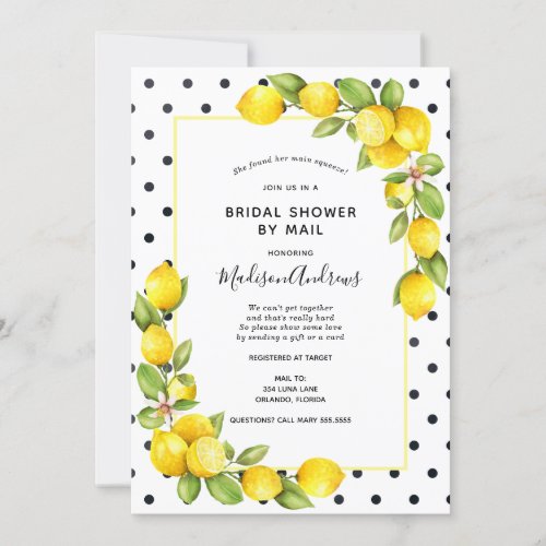 Main Squeeze Lemon Bridal Shower by Mail Invitation