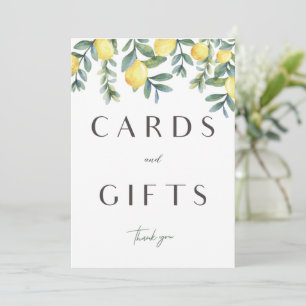 Main Squeeze Lemon Bridal Shower Cards & Gift sign