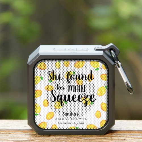 Main Squeeze Lemon Bridal Shower Custom Watercolor Bluetooth Speaker