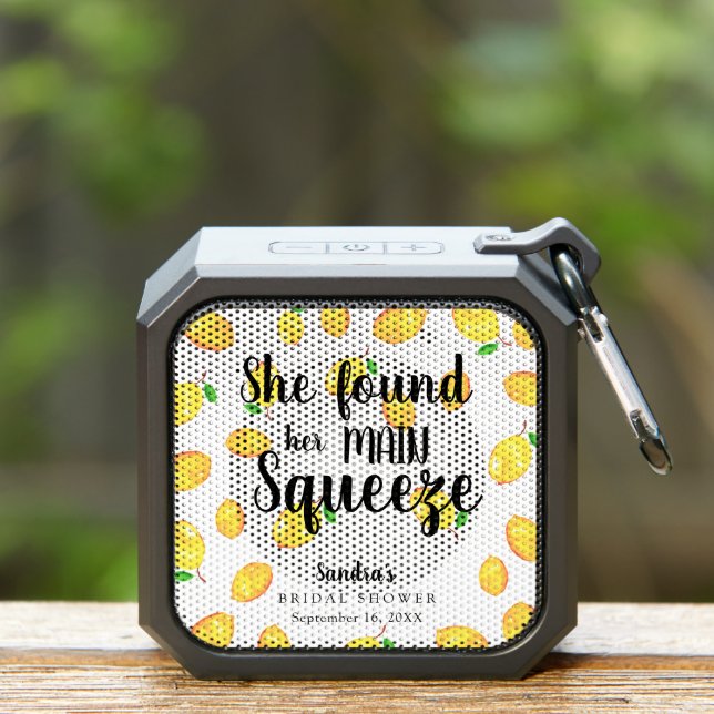Main Squeeze Lemon Bridal Shower Custom Watercolor Bluetooth Speaker (Insitu(Outdoor))
