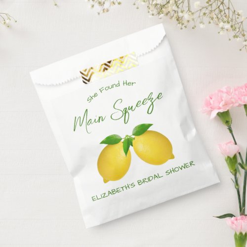 Main Squeeze Lemon Bridal Shower Favor Bag