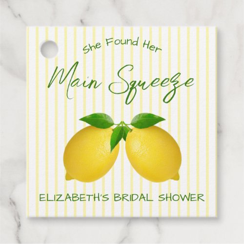 Main Squeeze Lemon Bridal Shower Favor Tags