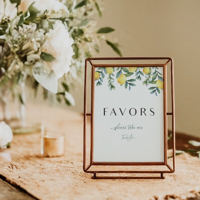 Main Squeeze Lemon Bridal Shower favors sign Announcement (Lemon bridal shower Favors sign. )
