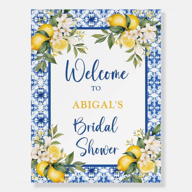 MAIN SQUEEZE LEMON BRIDAL SHOWER FOAM BOARD (Front)