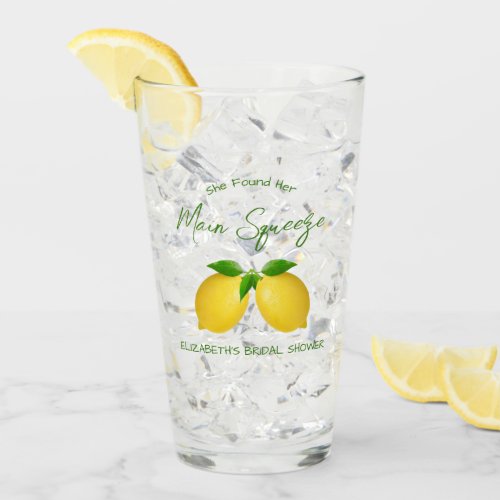 Main Squeeze Lemon Bridal Shower Glass