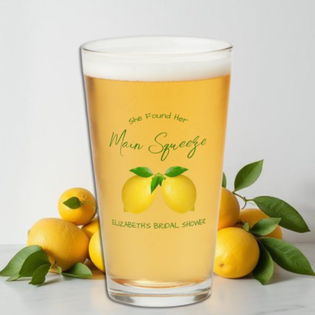 Main Squeeze Lemon Bridal Shower Glass (Creator Uploaded)