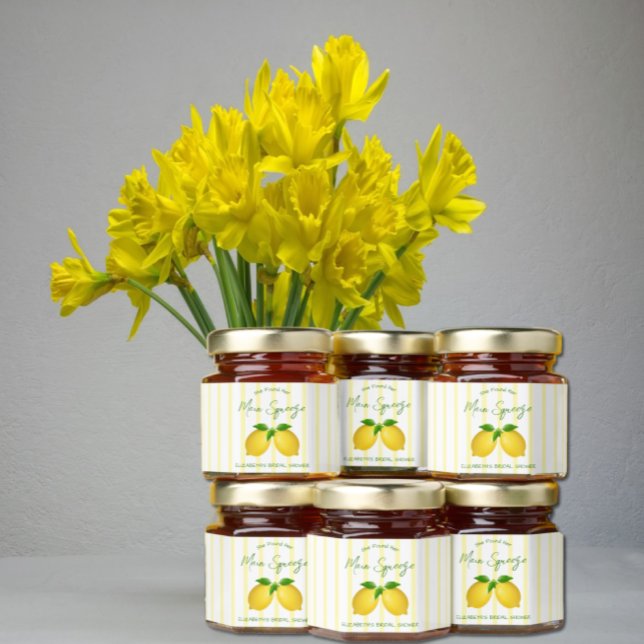 Main Squeeze Lemon Bridal Shower Honey Jar Favors (Creator Uploaded)