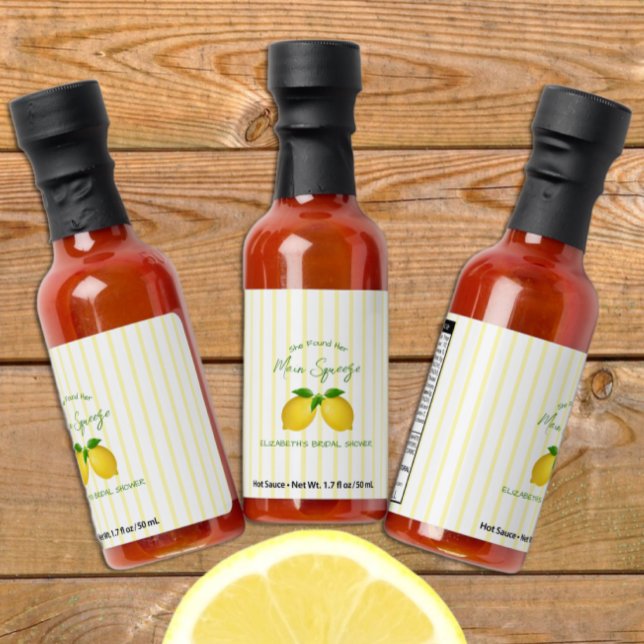Main Squeeze Lemon Bridal Shower Hot Sauces (Creator Uploaded)