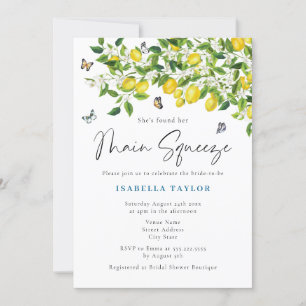 Main Squeeze Lemon Bridal Shower Invitation