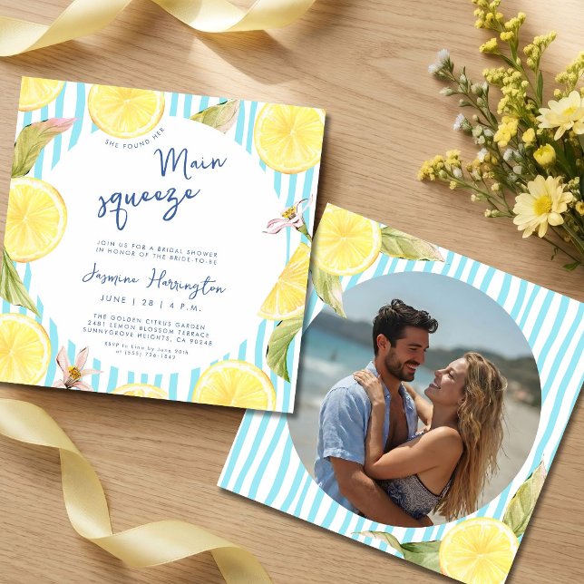 Main Squeeze Lemon Bridal Shower Invitation (Creator Uploaded)