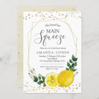 Main squeeze lemon bridal shower invitation