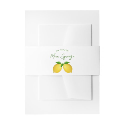 Main Squeeze Lemon Bridal Shower Invitation Belly Band