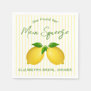 Main Squeeze Lemon Bridal Shower Napkins