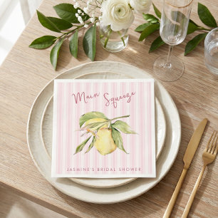 Main Squeeze Lemon Bridal Shower Napkins
