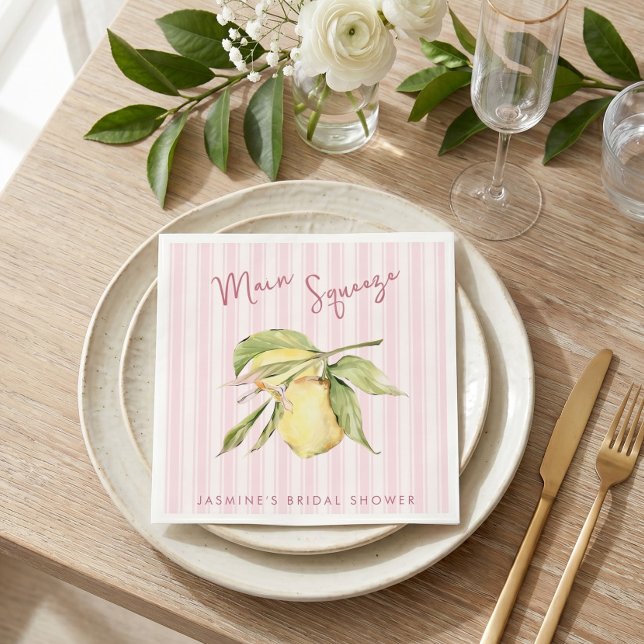 Main Squeeze Lemon Bridal Shower  Napkins (Creator Uploaded)