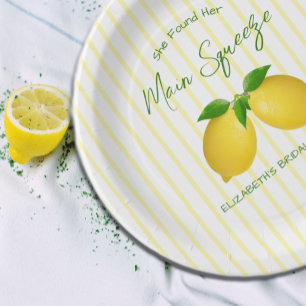 Main Squeeze Lemon Bridal Shower Paper Plates