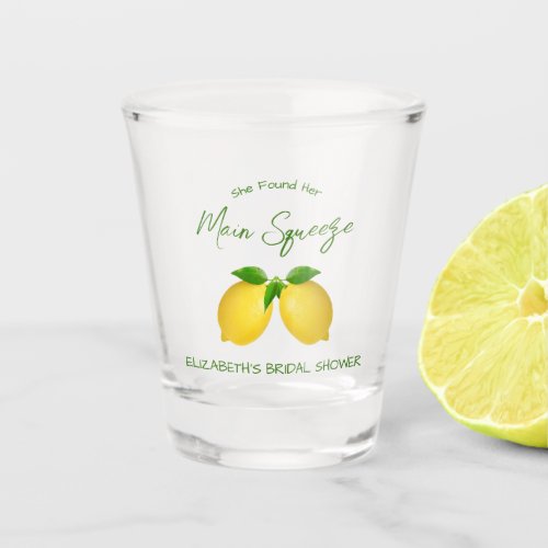 Main Squeeze Lemon Bridal Shower Shot Glass