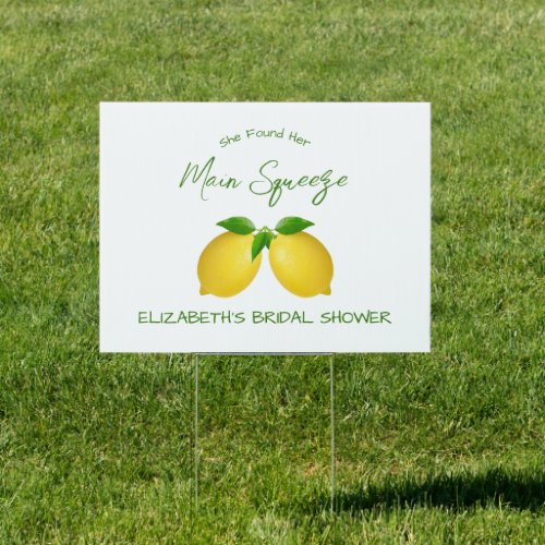 Main Squeeze Lemon Bridal Shower Sign
