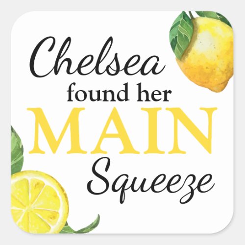 Main Squeeze Lemon Bridal Shower Sticker