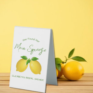 Main Squeeze Lemon Bridal Shower Table Tent