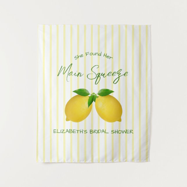 Main Squeeze Lemon Bridal Shower Tapestry (Front)
