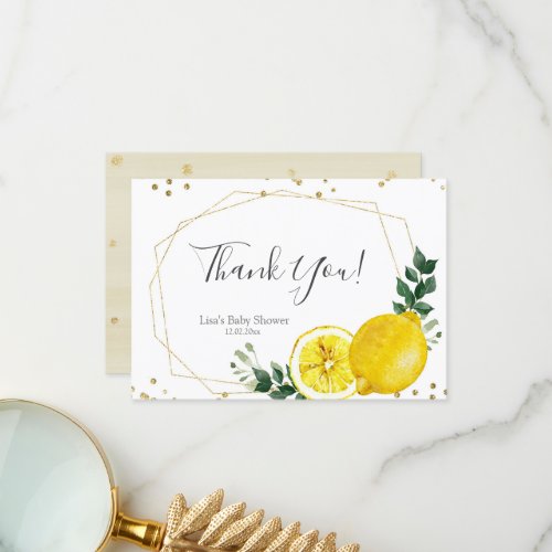 Main Squeeze Lemon Bridal Shower Thank You card