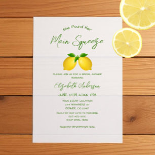 Main Squeeze Lemon Bridal Shower Vellum Invitations