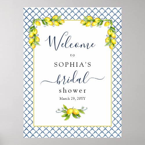 Main squeeze Lemon Bridal shower Welcome Poster