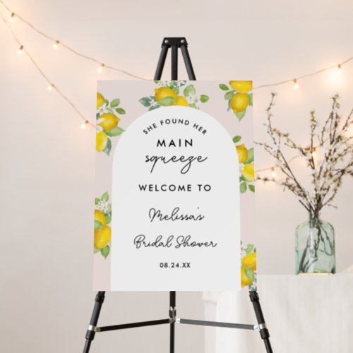 Main Squeeze Lemon Bridal Shower Welcome Sign