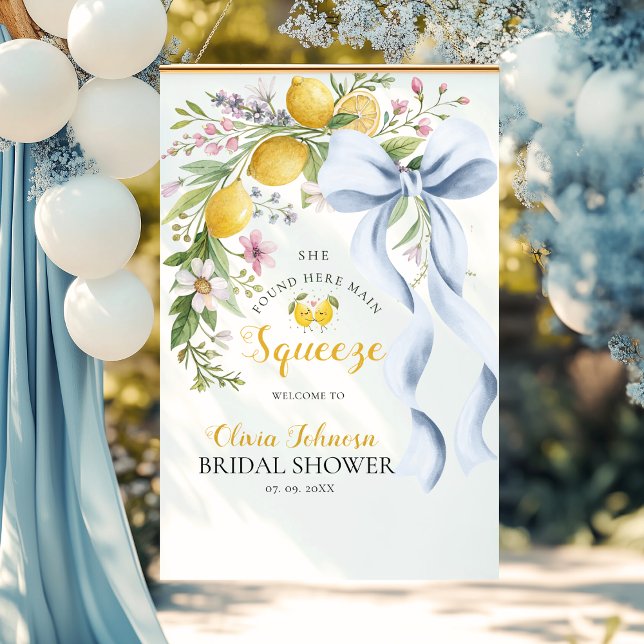 Main Squeeze Lemon Bridal Shower Welcome  Sign (Creator Uploaded)