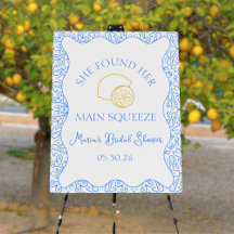 Main Squeeze Lemon Chic Bridal Shower Welcome Sign