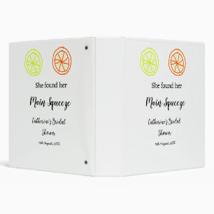 Main Squeeze lemon citrus bridal shower add name d 3 Ring Binder