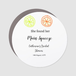 Main Squeeze lemon citrus bridal shower add name d Car Magnet