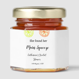 Main Squeeze lemon citrus bridal shower add name d Honey Jar Favors