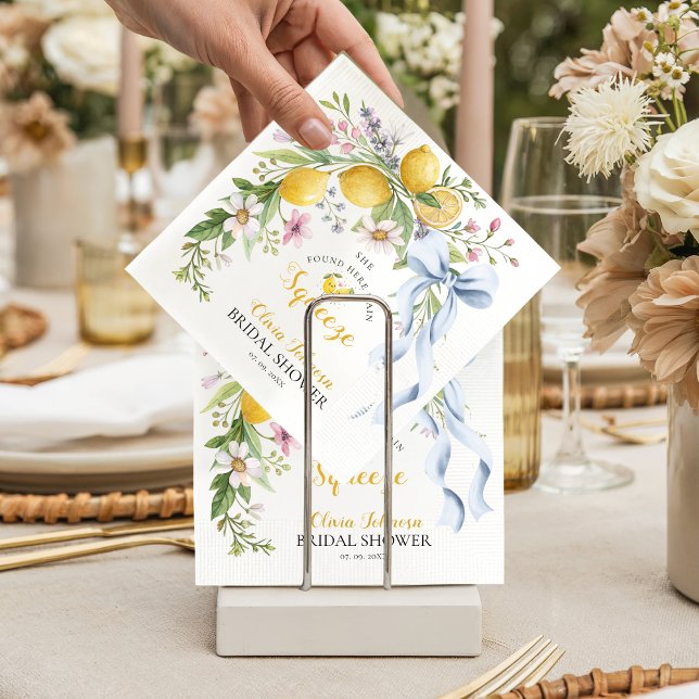 Main Squeeze Lemon Citrus Bridal Shower Napkins (Creator Uploaded)