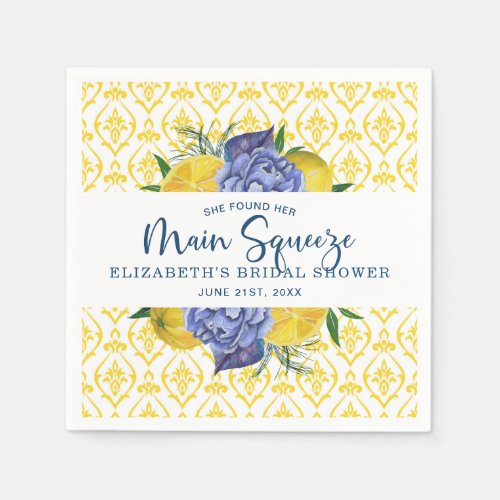 Main Squeeze Lemon Citrus Summer Wedding  Napkins