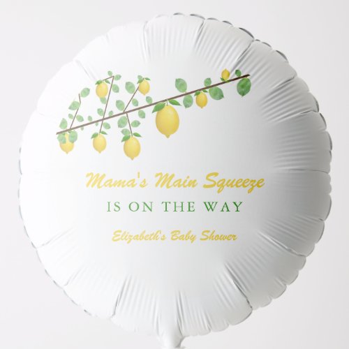 Main Squeeze Lemon Gender Neutral Baby Shower Balloon