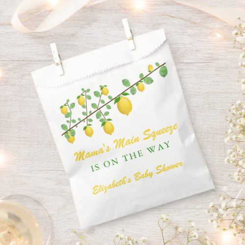 Main Squeeze Lemon Gender Neutral Baby Shower Favor Bag