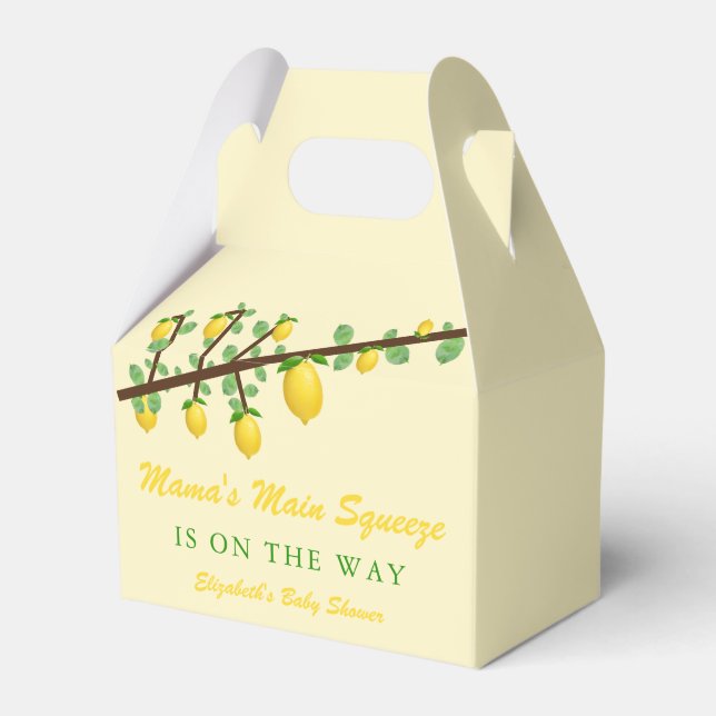 Main Squeeze Lemon Gender Neutral Baby Shower Favor Boxes (Front Side)