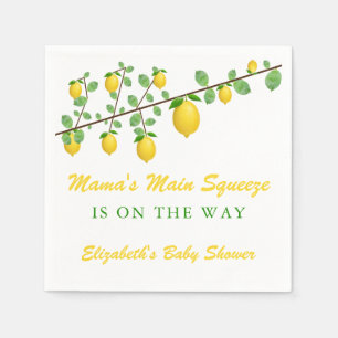 Main Squeeze Lemon Gender Neutral Baby Shower Napkins