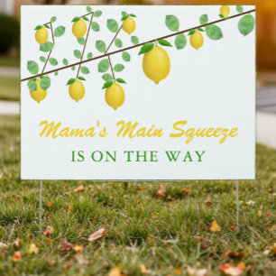 Main Squeeze Lemon Gender Neutral Baby Shower Sign