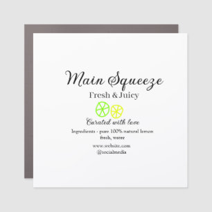 Main squeeze lemon juice homemade business name car magnet