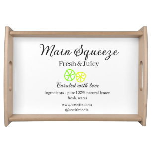 Main squeeze lemon juice homemade business name serving tray