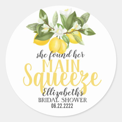 Main Squeeze Lemon Label Sticker
